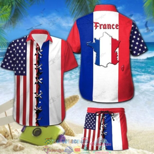 France American Flag Hawaiian Shirt And Shorts - Hot Sale 2025