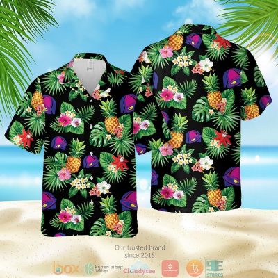 Taco Bell Logo Pineapple Black Green Hawaiian Shirt, Shorts - Hot Sale 2025