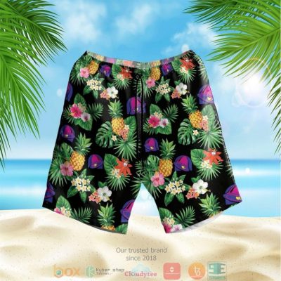 Taco Bell Logo Pineapple Black Green Hawaiian Shirt, Shorts - Hot Sale 2025