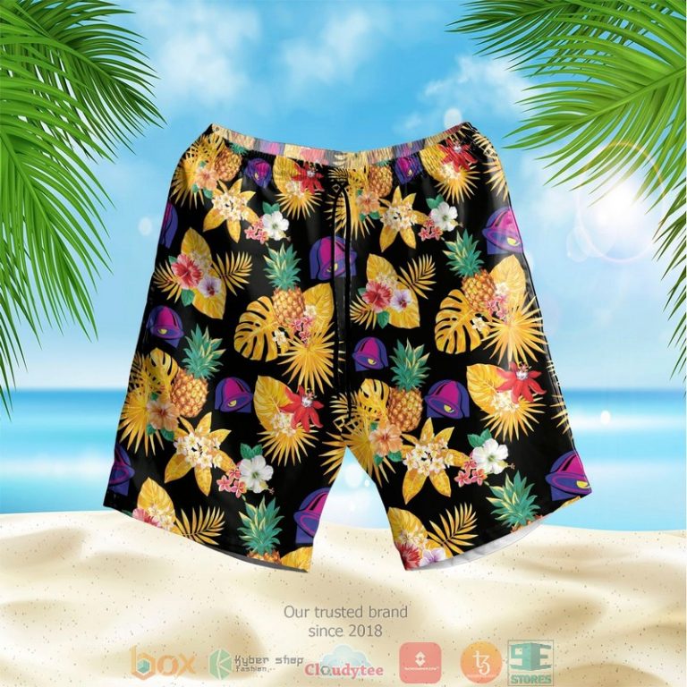 Taco Bell Logo Pineapple Black Yellow Hawaiian Shirt, Shorts - Hot Sale 2025 Taco Bell Logo Pineapple Black Yellow Hawaiian Shirt, Shorts - Hot Sale 2025