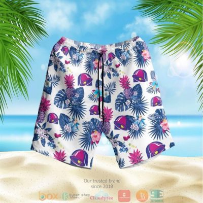 Taco Bell Logo Pineapple White Blue Hawaiian Shirt, Shorts - Hot Sale 2025