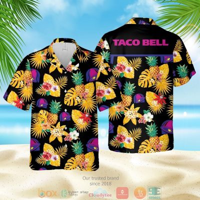 Taco Bell Pineapple Black Yellow Hawaiian Shirt, Shorts - Hot Sale 2025