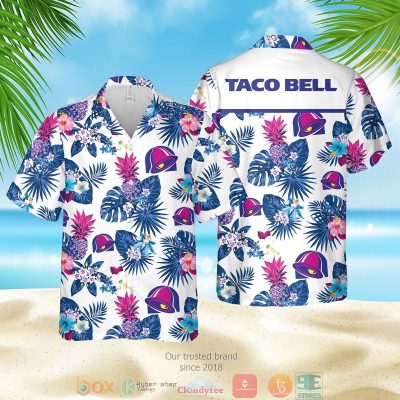 Taco Bell Pineapple White Blue Hawaiian Shirt, Shorts - Hot Sale 2025