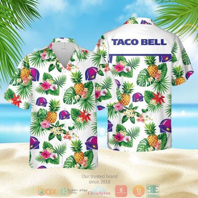 Taco Bell Pineapple White Green Hawaiian Shirt, Shorts - Hot Sale 2025