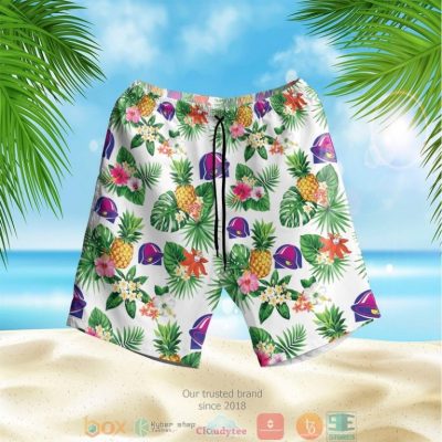 Taco Bell Pineapple White Green Hawaiian Shirt, Shorts - Hot Sale 2025