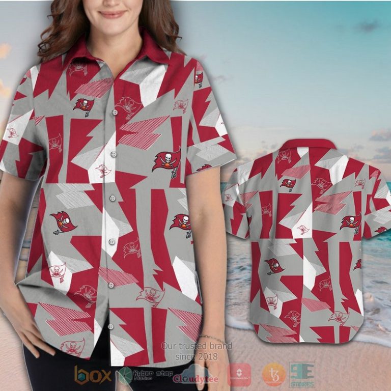Tampa Bay Buccaneers Grey Red Hawaiian Shirt And Shorts - Hot Sale 2025 Tampa Bay Buccaneers Grey Red Hawaiian Shirt And Shorts - Hot Sale 2025