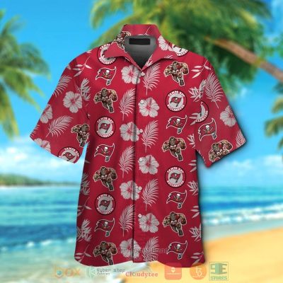 Tampa Bay Buccaneers Logo Hibiscus Grey Red Hawaii Shirt, Shorts - Hot Sale 2025