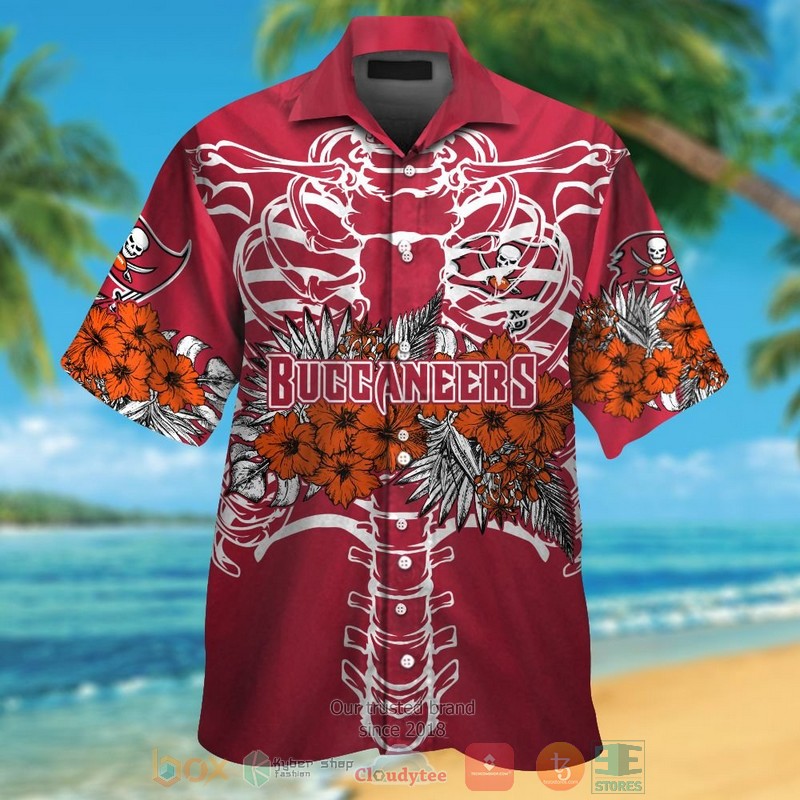 Tampa Bay Buccaneers Orange Hibiscus Red Hawaii Shirt, Shorts - Hot Sale 2025