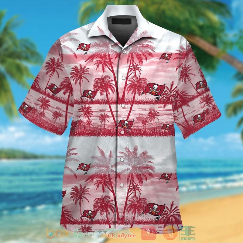Tampa Bay Buccaneers Palm Tree Light Red Hawaiian Shirt And Shorts - Hot Sale 2025