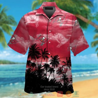 Tampa Bay Buccaneers Palm Tree Red Black Hawaiian Shirt And Shorts - Hot Sale 2025