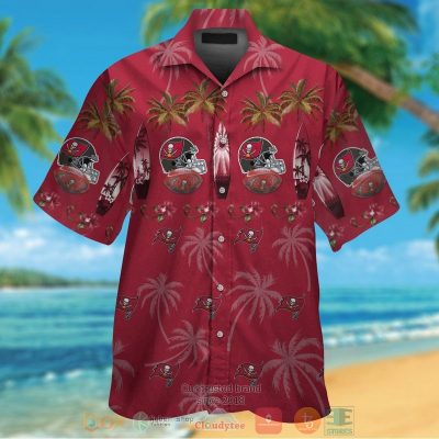 Tampa Bay Buccaneers Surfboard Palm Tree Hawaiian Shirt And Shorts - Hot Sale 2025