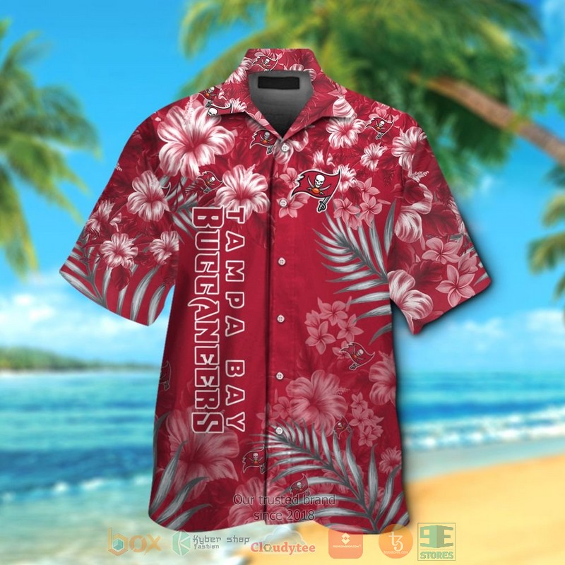Tampa Bay Buccaneers Tropical Plants Hibiscus Red Hawaiian Shirt And Shorts - Hot Sale 2025