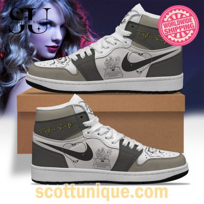 Taylor Swift Lovely Grey Nike Air Jordan 1 Sneakers -Soulcals.com