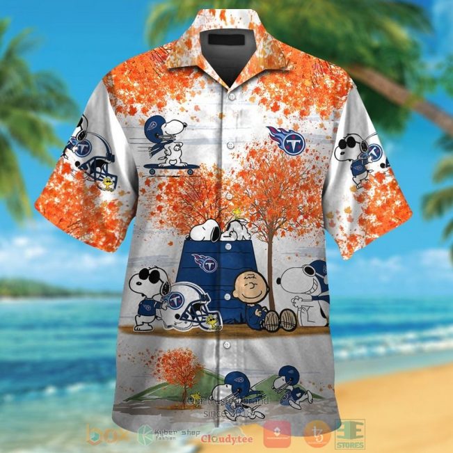 Tennessee Titans Snoopy Charlie Brown Autumn Hawaiian Shirt And Shorts - Hot Sale 2025