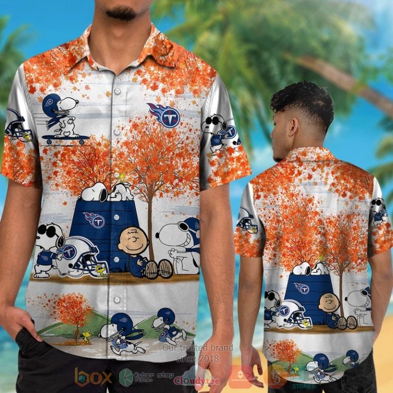 Tennessee Titans Snoopy Charlie Brown Autumn Hawaiian Shirt And Shorts - Hot Sale 2025