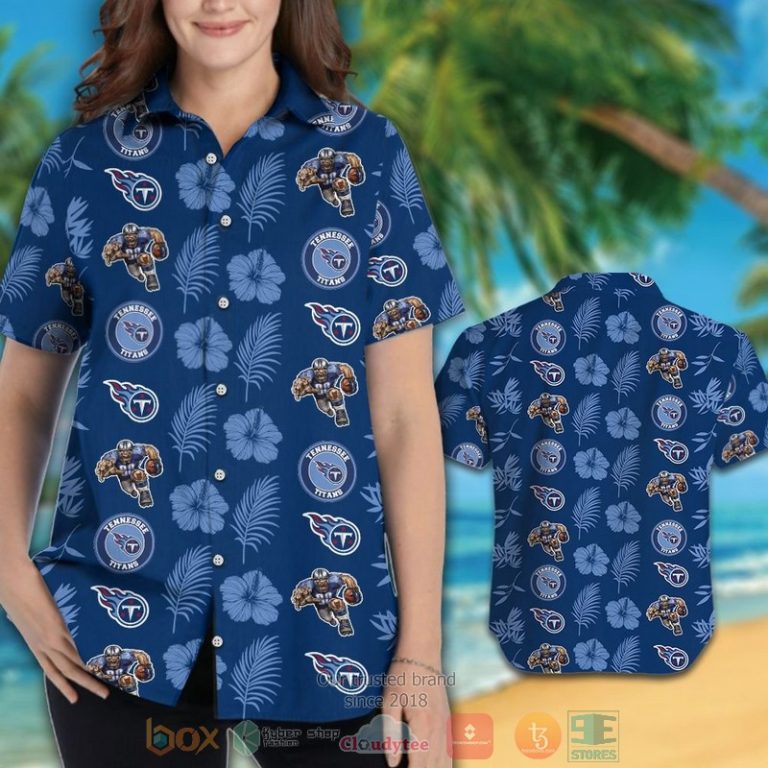 Tennessee Titans Logo Hibiscus Blue Navy Hawaii Shirt, Shorts - Hot Sale 2025