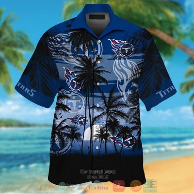 Tennessee Titans Palm Tree Blue Black Hawaii Shirt, Shorts - Hot Sale 2025