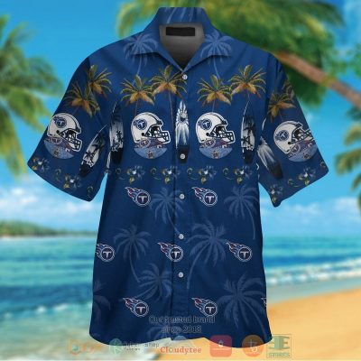 Tennessee Titans Surfboard Palm Tree Hawaiian Shirt And Shorts - Hot Sale 2025