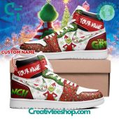 The Grinch Christmas Custom Name Air Jordan 1 Sneaker - demo10