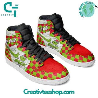 The Grinch Feeling Extra Grinchy Today Custom Name Air Jordan 1 Sneaker - soulcals.com