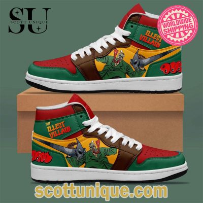 The Illest Villain Green Mascot Nike Air Jordan 1 High Top Sneakers -Soulcals.com