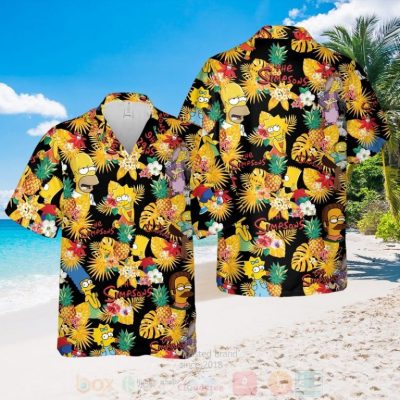 The Simpsons Characters Black-Yellow Hawaiian Shirt, Short - Hot Sale 2025