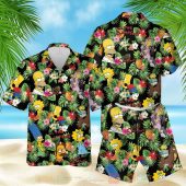 The Simpsons Characters Pineapple Black Hawaiian Shirt Short.jpg - demo10