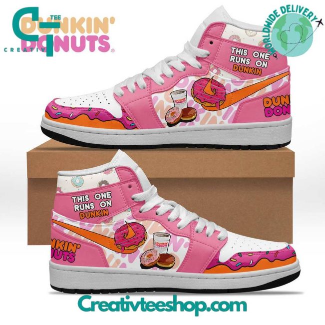 This One Runs On Dunkin Donuts Air Jordan 1 Sneaker - soulcals.com