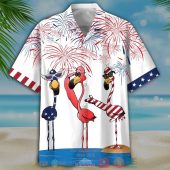 Three Flamingo Independence Day Is Coming White Hawaiian Shirt Shorts.jpg - demo10