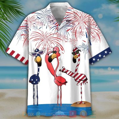 Three Flamingo Independence Day Is Coming White Hawaiian Shirt, Shorts - Hot Sale 2025