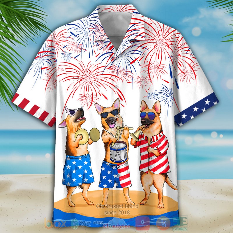 Three German Shepherd Independence Day Is Coming Hawaiian Shirt, Shorts - Hot Sale 2025