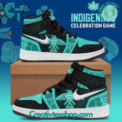 Toronto Maple Leafs 2024 Indigenous Heritage Night Air Jordan 1 Shoes - soulcals.com
