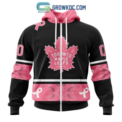Toronto Maple Leafs NHL Special Style Paisley In October We Wear Pink Breast Cancer Personalized Hoodie T Shirt