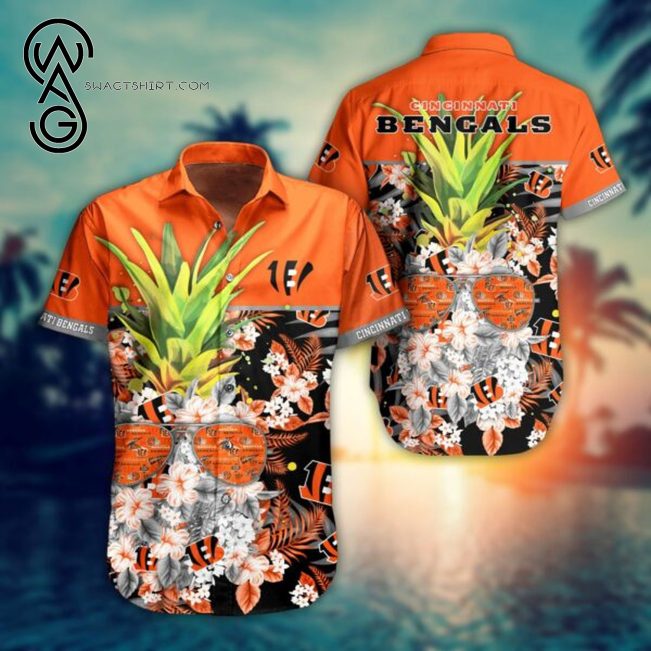 Tropical Pineapple Cincinnati Bengals Combo Hawaiian Shirt And Shorts - Hot Sale 2025