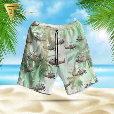 Tropical Us Army Uh-1 Huey All Over Print Hawaiian Shirts And Beach Shorts - Hot Sale 2025