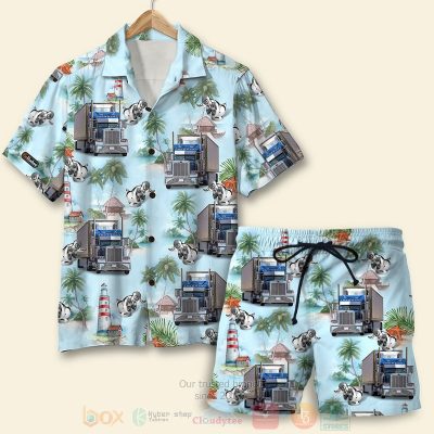 Truck With Summer Background Hawaiian Shirt, Short - Hot Sale 2025