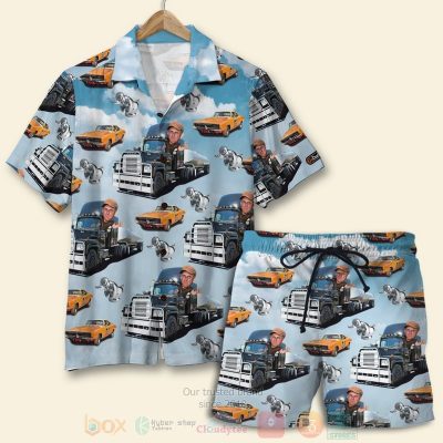 Trucker Truck And Angry Convoy Duck Pattern Hawaiian Shirt, Short - Hot Sale 2025