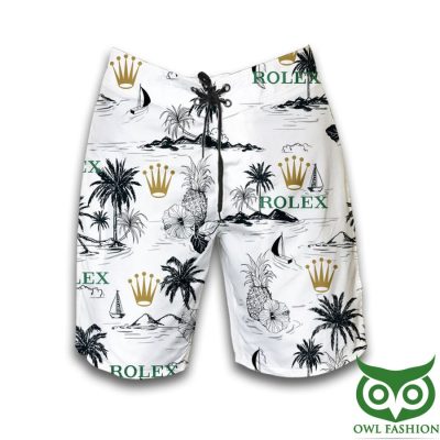 Rolex White Hawaiian Outfit Combo Flip Flops