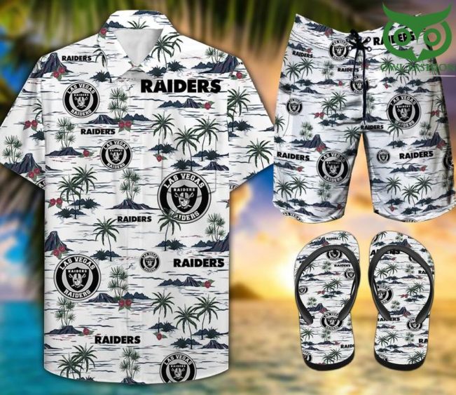 Las vegas raiders NFL Palm trees COMBO HAWAII SHIRT SHORTS
