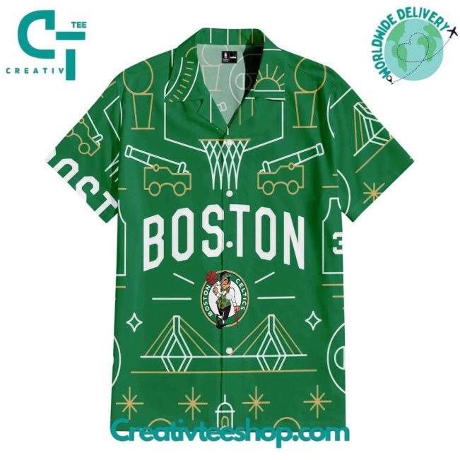 Boston Celtics Illustration Hawaiian Set - Teesmith