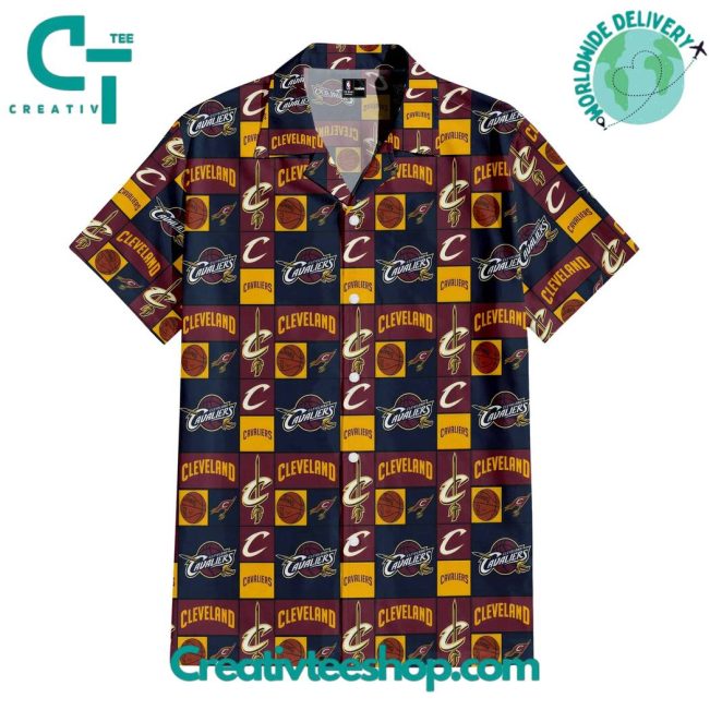Cleveland Cavaliers Crowned Court Hawaiian Set - Teesmith