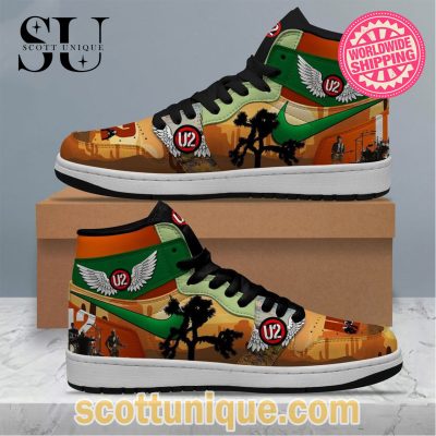 U2 Tree Nike Air Jordan 1 High Top Sneakers -Soulcals.com