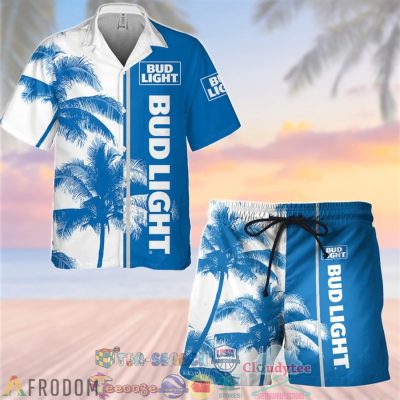 Bud Light Beer Tropical Palm Tree Hawaiian Shirt Beach Shorts - Hot Sale 2025