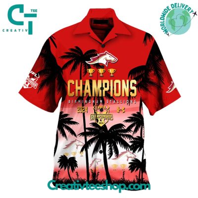UFL Birmingham Stallions Back to Back to Back Champions Hawaiian Set - Teesmith