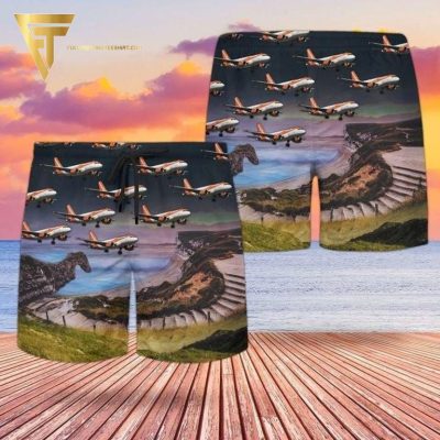 Uk Airlines Easyjet Airbus A319-100 All Over Print Hawaiian Shirts And Beach Shorts - Hot Sale 2025
