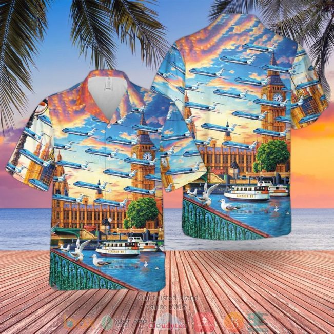Uk Airlines Klm Uk Fokker 100 Hawaiian Shirt, Shorts - Hot Sale 2025