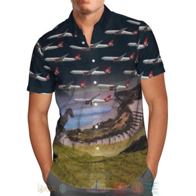 Uk Airlines Virgin Atlantic Airbus A330-300 Hawaiian Shirt, Short - Hot Sale 2025