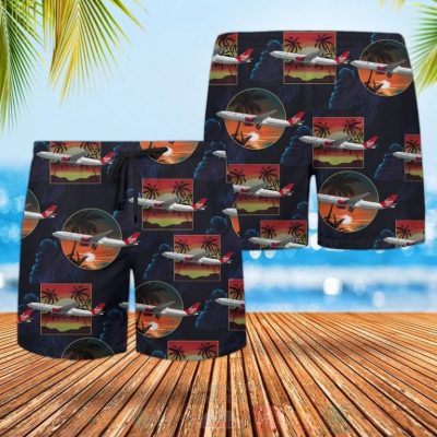 Uk Airlines Virgin Atlantic Airbus A330-300 Navy Hawaiian Shirt, Short - Hot Sale 2025