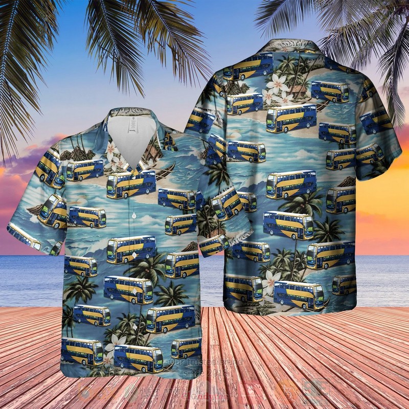 Uk Double-Decker Bus 2 Stagecoach Gold Custom Name Hawaiian Shirt, Short - Hot Sale 2025 Uk Double-Decker Bus 2 Stagecoach Gold Custom Name Hawaiian Shirt, Short - Hot Sale 2025