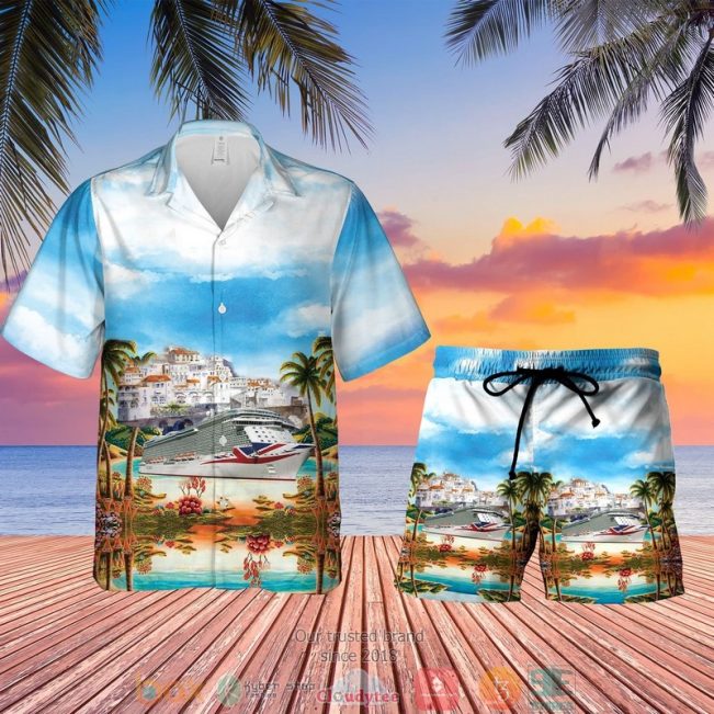 Uk P&O Cruises Mv Britannia Hawaiian Shirt, Short - Hot Sale 2025